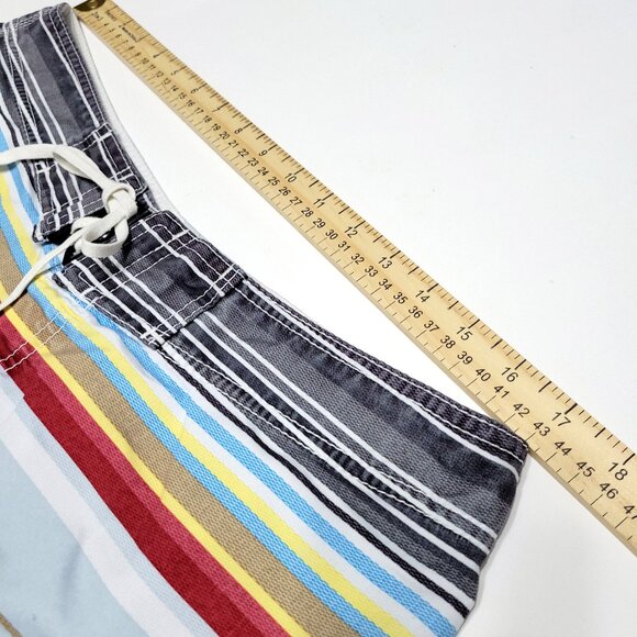 Billabong Men Hecho De Board Short Sz 36 Multicolor Stripe Cargo Swim Trunks Y2K - Picture 7 of 16